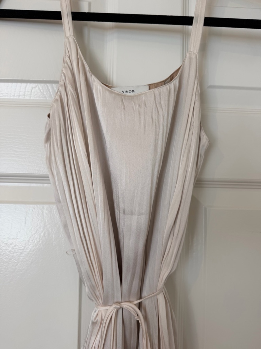 Vince Champagne 🍾 Pleated Maxi Dress with Waist Tie - Picture 3 of 5
